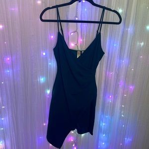 Forest Green Asymmetric Bodycon Wrap Dress w/ Slit